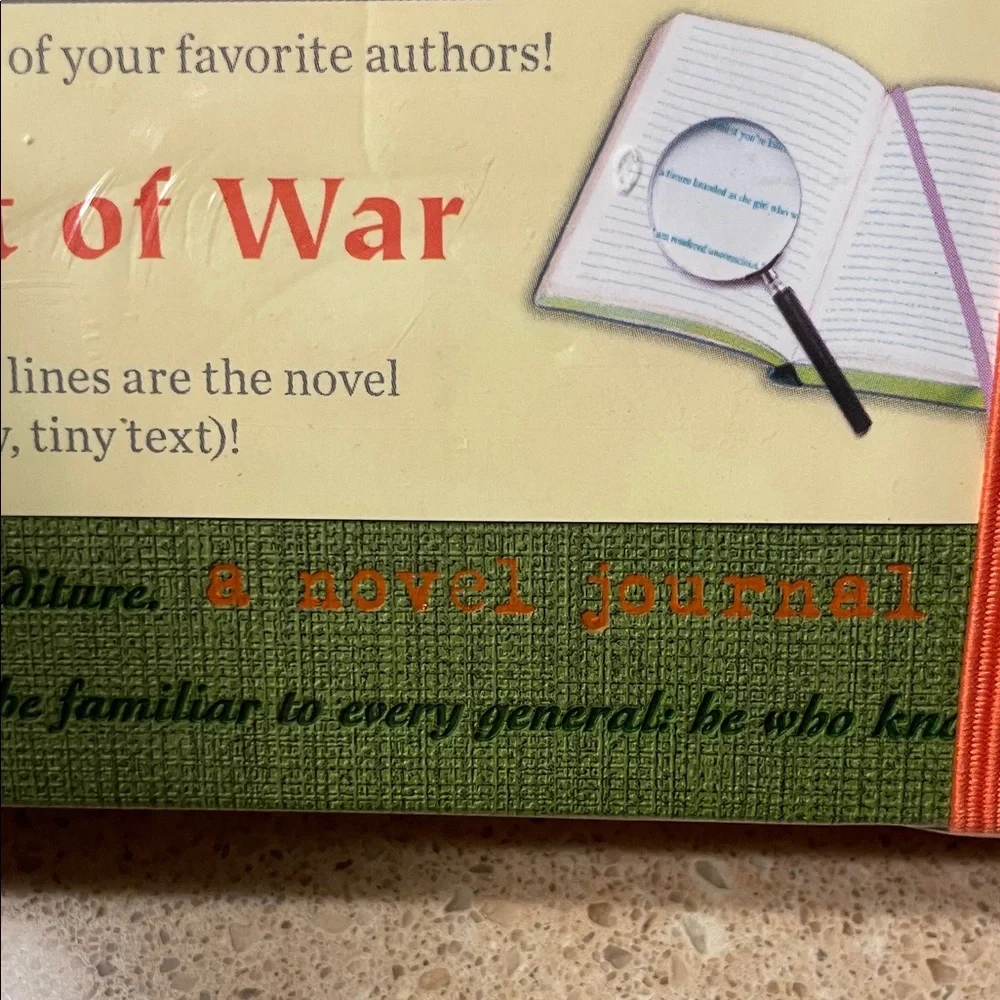 The Art of War by Sun Tzu-Novel Journal — Green Cover with Orange Elastic